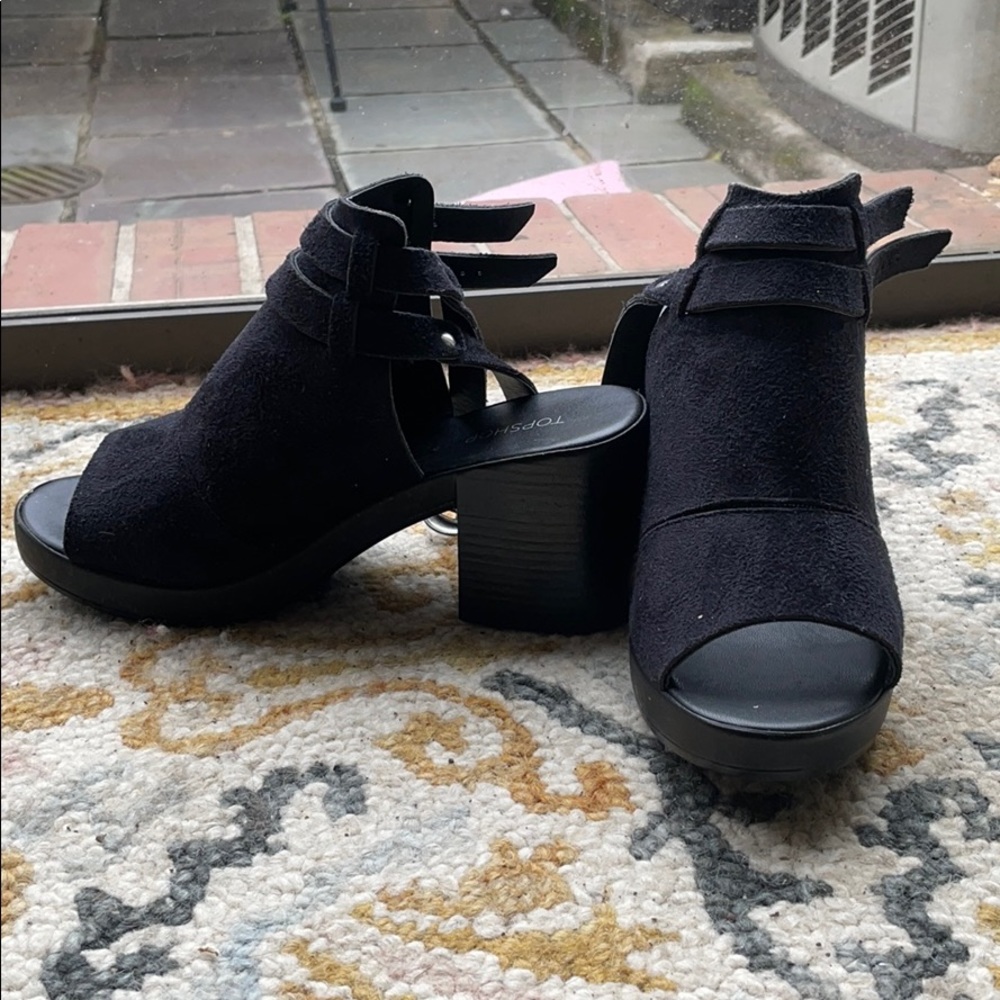 Topshop open toe booties